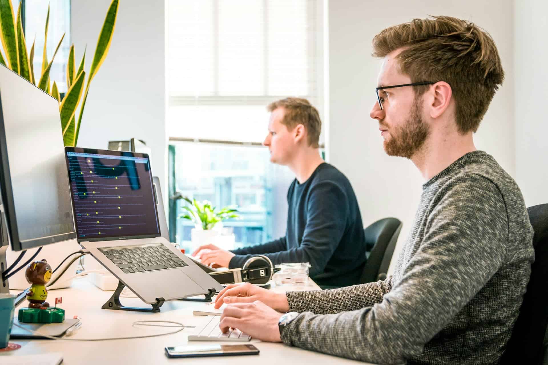 Digital marketing team collaborating on a client project